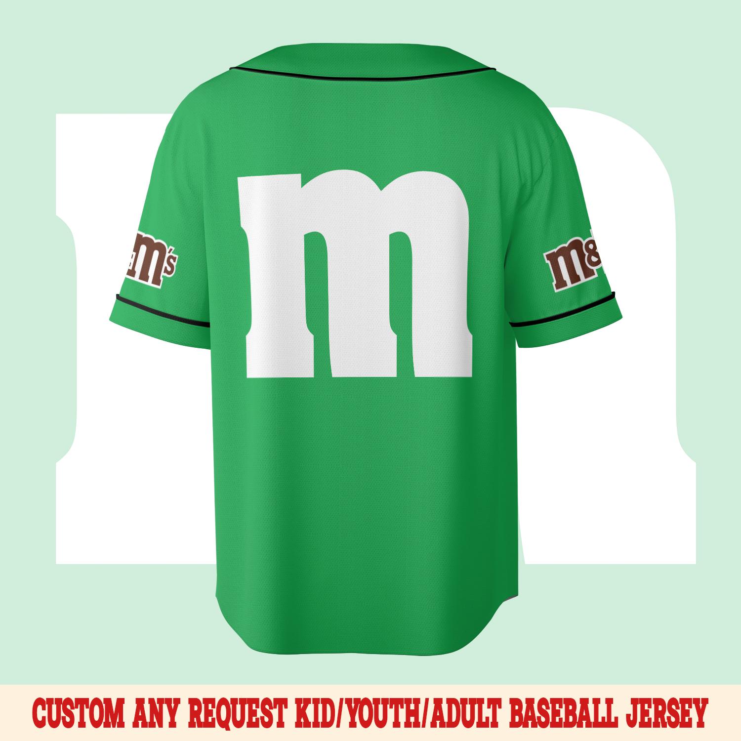Personalized M M Candy Birthday Baseball Jersey,m and M Birthday 
