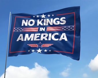 No Kings in America Flag, Anti-Trump, Protest Flag, Democracy Flag, Protest, Gift for Anti-MAGA, Patriotic Flag, Liberal House Flag OHPK11