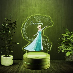 Personalized Frozen Night Light,Personalised Elsa Frozen,Personalized Gifts,Frozen Night Light,Bed Room kids Decor UMAH01-1