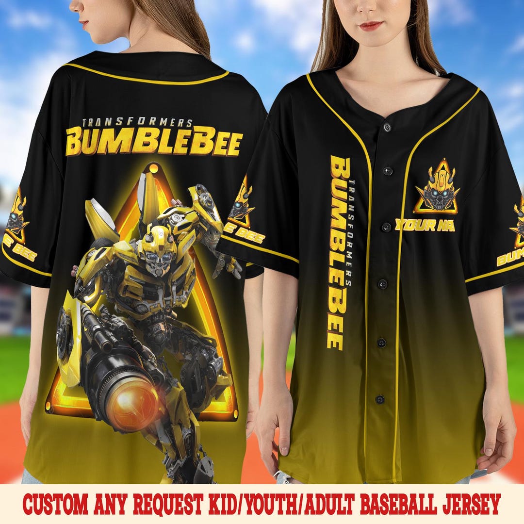 Custom Bumblebee Jersey Baseball/transformers Baseball Jersey Shirt ...