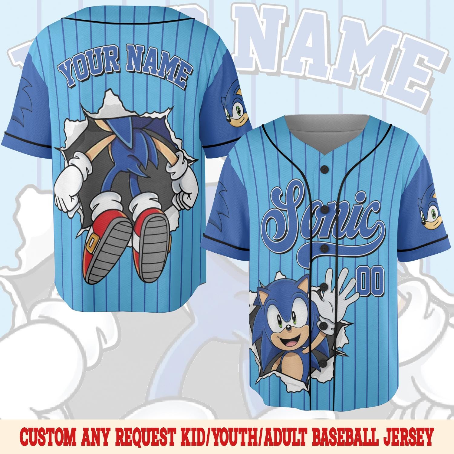 Discover Custom Sonic Halloween Baseball Jersey, Sonic the Hedgehog Jersey