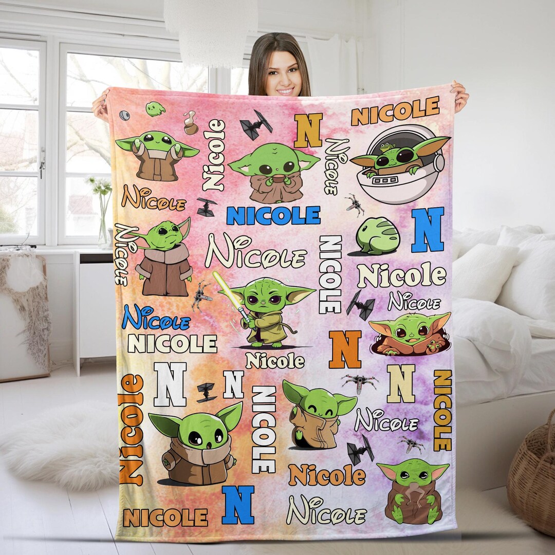 Personalized Baby Yoda Grogu Blanket/baby Yoda Starwars Fleece Blanket ...