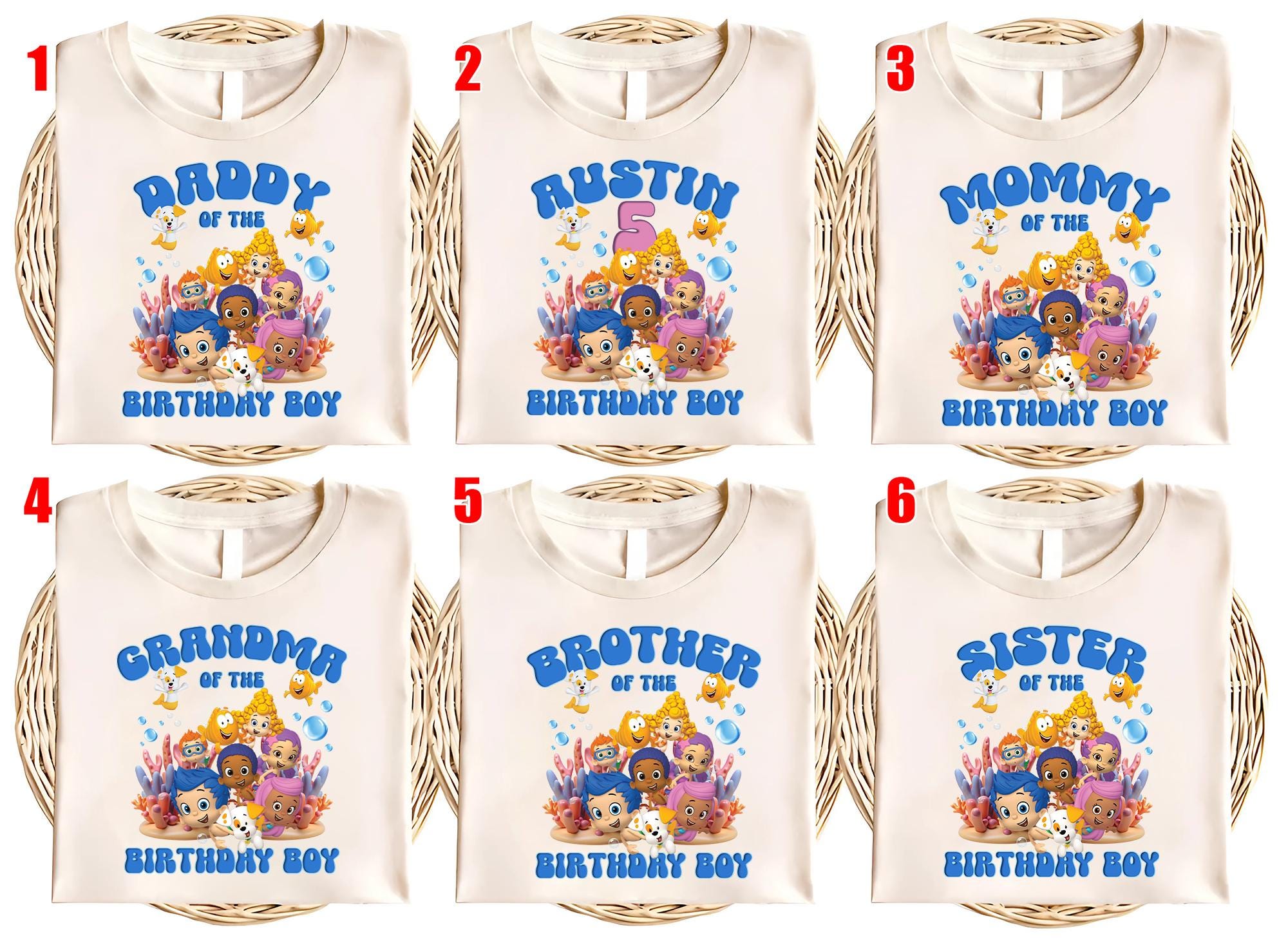 Bubble Guppies Birthday Boy Shirts, Boy Birthday Matching Shirts, Custom Birthday Shirts, Family Matching Shirts, Bubble Guppies Boy UNYI12