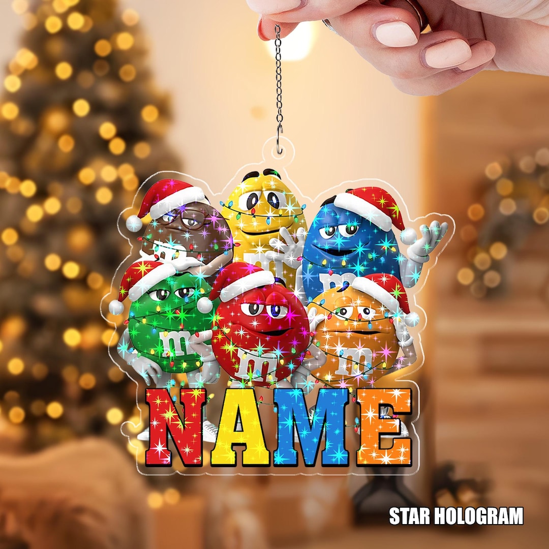 Custom M&M Christmas Hologram Ornament, M and M Candy Ornament Ornament ...