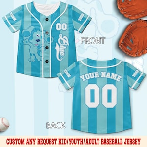 Blue Clues Baseball Jersey, Blue Dog Lovers Birthday Girl Jersey, Personalized Blue Clues Family Shirt, Blue Clues Kids SLWO12