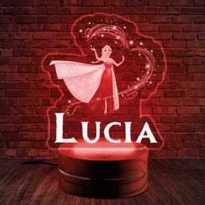 Frozen 2 Night Light, Frozen Customized Night Light, Personalized Name Night Light, Gift For Kids, Elsa UV Led, Anna Night Linght K-09012327