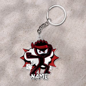 Custom Ninja Kidz keychain, Ninja Kidz Warrior keychain, Ninja Warrior, Custom Name, Ninja in Training UMAN01-1