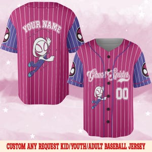 Personalized Ghost-Spider Spidey Baseball Jersey,  Gwen Stacy Spidey Birthday, Spidey and His Amazing Friends Birthday Shirt OHRX03-1