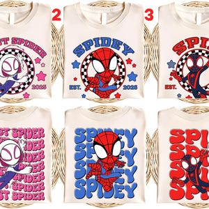 2-sided Spidey and His Amazing Friends Shirt, Ghost Spider Spin Matching Tee, Disney MCU Comic Tee, Disneyland Family Trip Gifts UNWX16