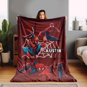 Personalized Spiderman Blanket/Spider Man Fleece Blanket/Spiderman Birthday Gift/Spider Man Across The Spiderverse/Blanket Quilt OFZR33