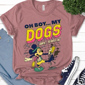 Oh Boy My Dogs Are Barking T-Shirt, Funny Cartoon Character Shirt, Cute Mouse Character Shirts, Movie Shirt, Trending Shirt K-07022302