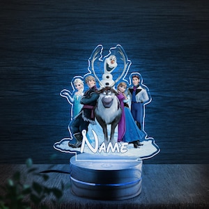 Disney Princess Birthday Night Light/Frozen Night Light/Frozen Bedroom Sign/Frozen Kids Bedroom Decor/Child Nursery Nightlight  OHPH25