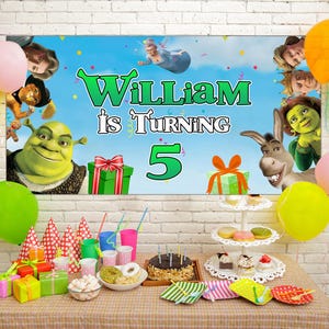 Shrek Birthday Party, Shrek Party Banner, Shrek Birthday Backdrop, Shrek Decorations, Shrek Birthday, Birthday Banner, Shrek Backdrop SKYG19
