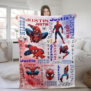 Personalized Spiderman Blanket/Spider Man Fleece Blanket/Spiderman Birthday Gift/Spider Man Across The Spiderverse/Blanket Quilt OGYZ19