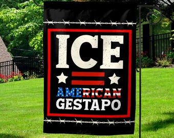 Abolish ICE No Human Is Illegal Flag – Immigration Rights Garden Flag, Activist Yard Sign, Social Justice Outdoor Banner Flag UNZN16