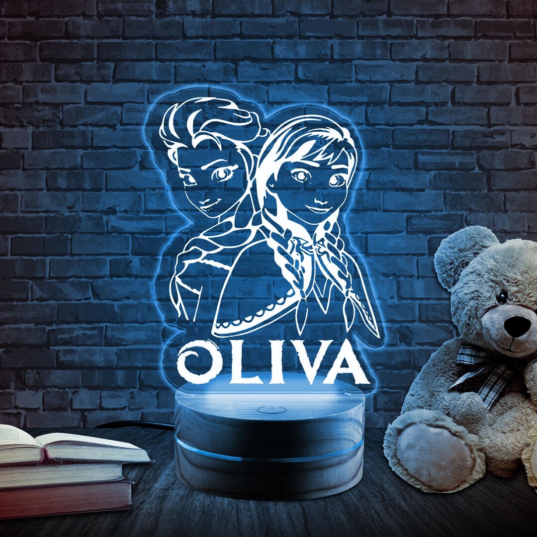 Lampe de chevet Elsa et Anna