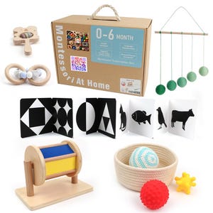 Montessori Baby Sensory Box 0-6 Months: Educational Toys & Activities