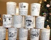 Baby Shower Birthday Kids Book Pages Votive Candle Tea Light Holders Wedding Party Favors Table Decoration Centerpiece Decor Reception