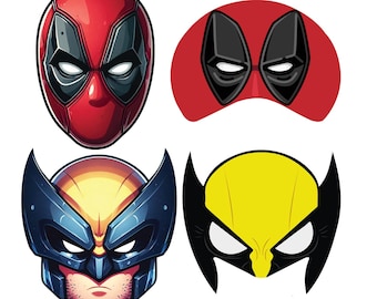 printable deadpool and wonlverine masks