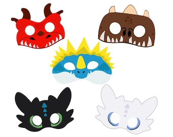Dragon Masks - Printable movie masks for kids and adults