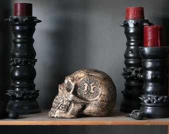 Skull Box, Ceramic Human Skull Jewelry Box, Gothic, Dark Art Sculpture, Anatomical Skull Storage, Witchy Home