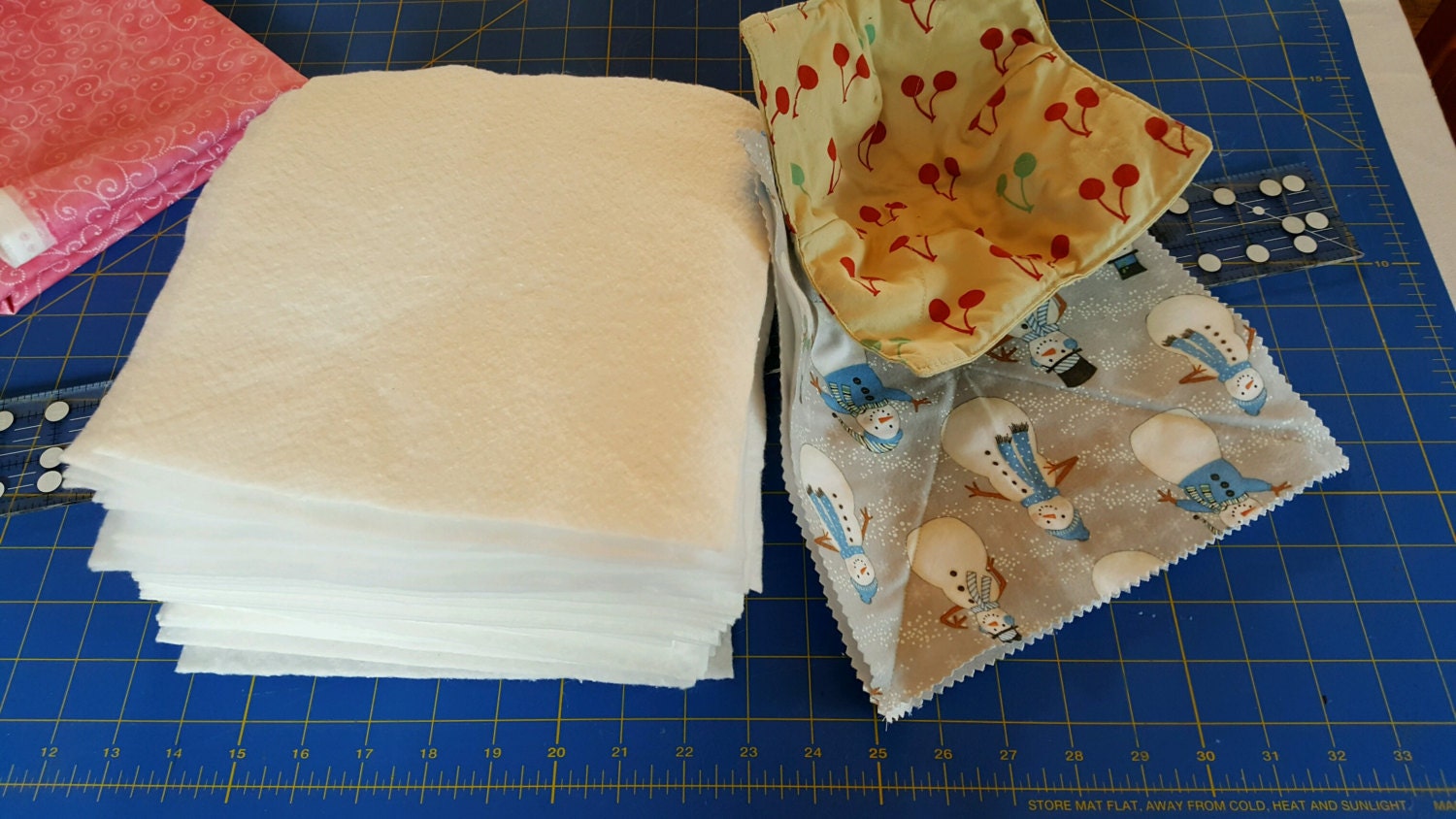 Precut 9 inch squares of batting for Rag Quilts Etsy