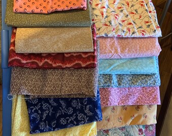 13.5 yards of Civil War Repro Quilting Fabric various size pieces