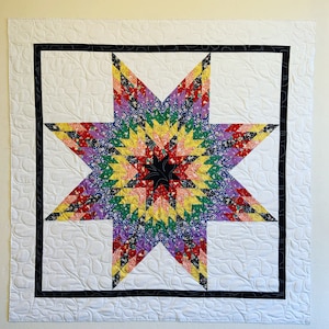 ROY-G-BIV Lone Star Quilt Pattern - PDF - Rainbow Star Quilt Pattern - Advanced Quilting Pattern - Download