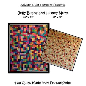 Quilt Pattern - Jelly Beans and Honey Nuts - Lap Quilt Throw Table Quilt - Wall Hanging -PDF Download - Pre-Cut Friendly - Easy - Beginner