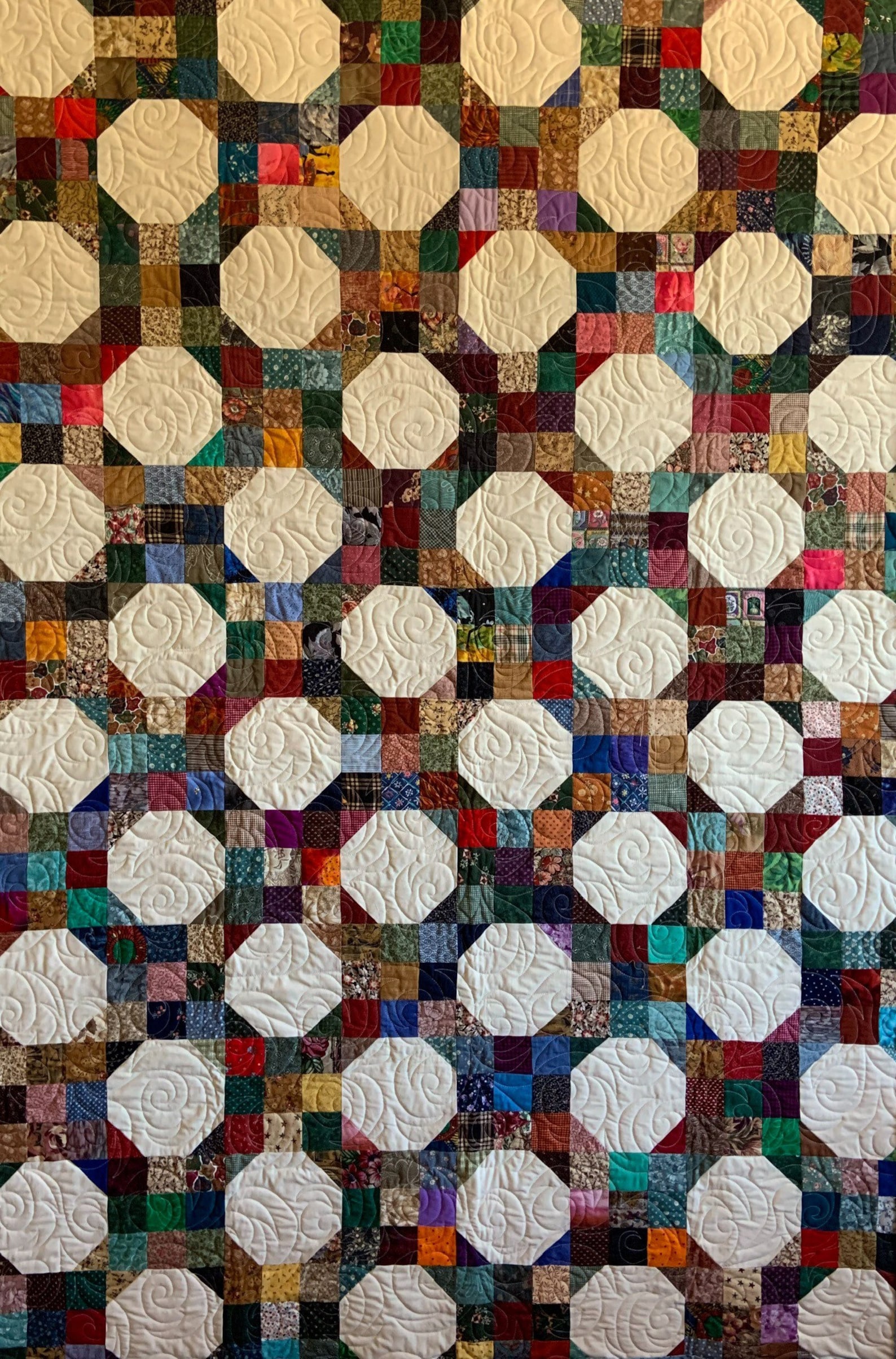 Scrappy Snowball 9patch Quilt 47 x 70 couch quilt lap Etsy