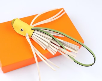 Charme Poisson em Jaune De Naples Epsom,Craie Agneau,Vert Criquet swift Leather