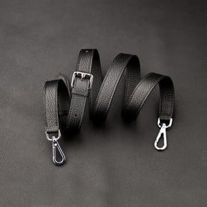 18mm width Black color togo Adjustable strap,Adjustable leather strap,Togo Handmade Shoulder Strap