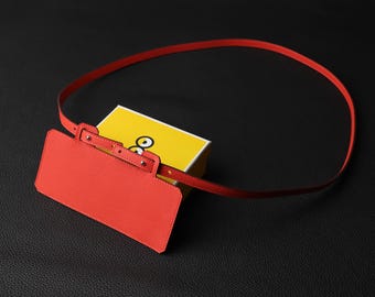 Orange Epsom long insert with shoulder strap for Kelly long wallet and fit in Constance Long wallet,Design Change wallet to shoulder strap