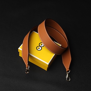 4.0cm width Gold Color Epsom shoulder strap,Gold Epsom crossbody strap,Shoulder bag strap,Handmade Epsom Shoulder bag strap