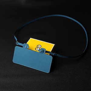Bleu Achat Epsom Einsatz mit Schulterriemen für Kelly Long Brieftasche und passend für Constance Long Brieftasche, Design Wechseln Brieftasche zu Schulterriemen