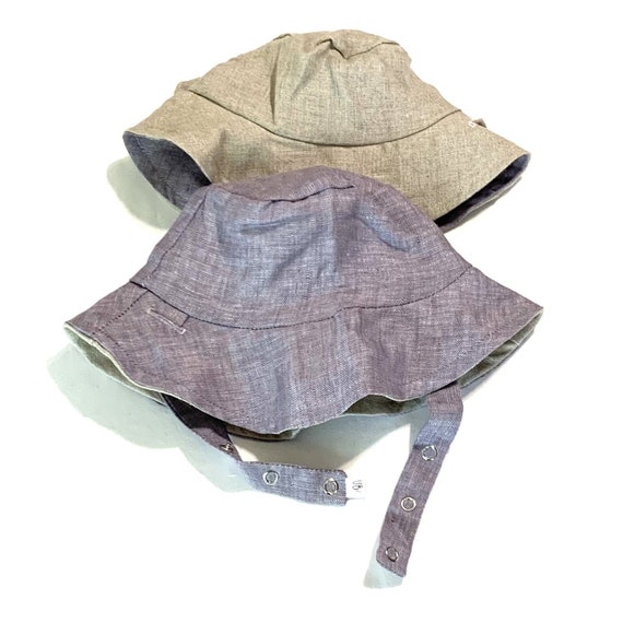 Bucket Hat in Organic Plum Linen Etsy