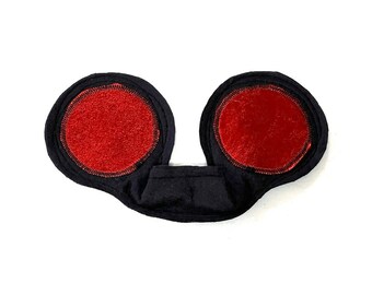 Black BIG mouse Ears with red metallic centers