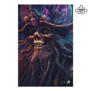 Pirate Lord Jigsaw Puzzle: Fantasy Skull Art, Adult Puzzle (500pc & 1000pc)