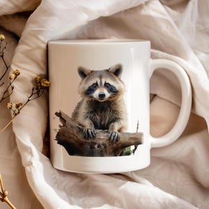Raccoon Mug, Ceramic 11 Oz Mug, Gifts For Raccoon Lovers, Funny Raccoon Themed Gift, Raccoon Presents, Raccoon Stuff, Coffee Lover Gift
