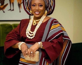 Aso Oke Iro and Buba Set | Yoruba Traditional Wedding Outfit, Ipele and gele