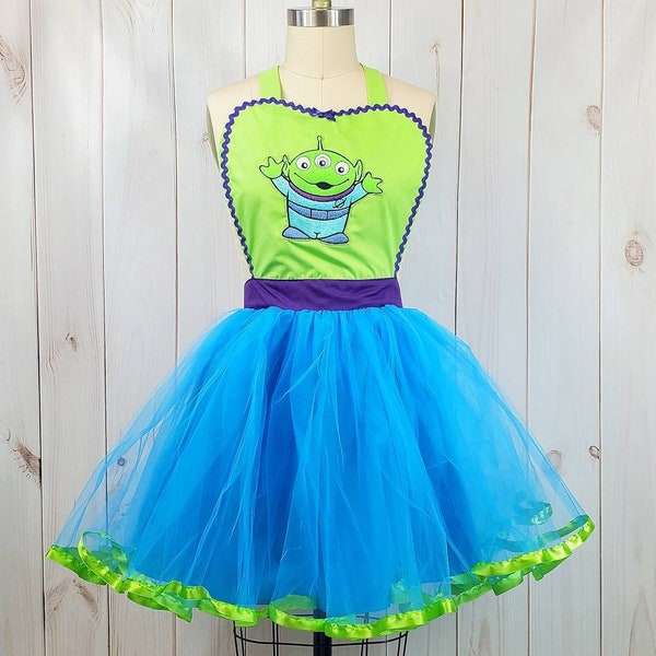 Alien Toy Story costume, womens costume apron, running costume, Alien costume, Jessie costume, cosplay, apron costume, running costume