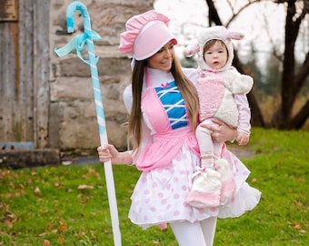 Bo Peep costume apron with DOTS, womens costume apron, Bo Peep dress up apron, Toy Story Bo Peep costume, womens Halloween costume