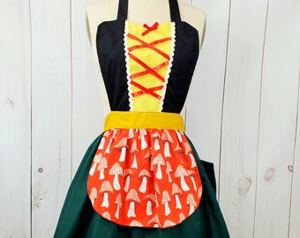 Gnome costume  apron, Woodland apron, women's costume apron, Halloween costume apron, fast and easy costume, teacher costume, aprons