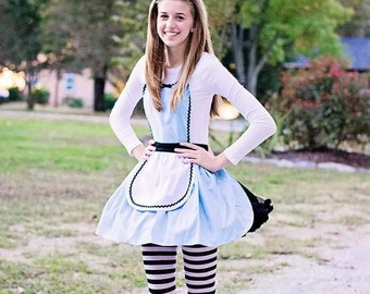 ALICE in WONDERLAND costume apron, Alice in wonderland  Apron,  sexy costume, hostess  apron, bridal shower gift, Halloween costume