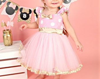 pink and gold dress for baby