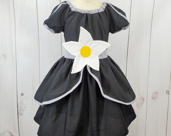 The Princess in black costume, Princess Magnolia costume, Black Magnolia dress, black super hero dress, girls black dress