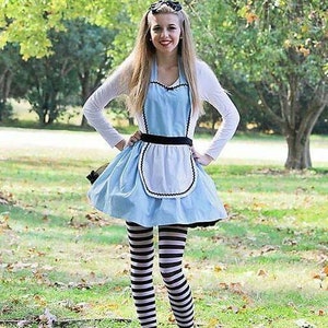 ALICE in WONDERLAND dress up costume apron, Alice Apron, sexy apron, hostess gift , bridal shower gift, cosplay costume, full aprons image 2