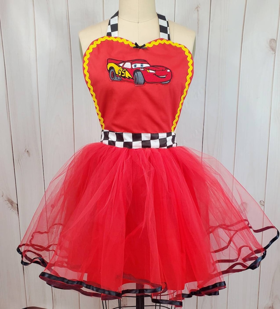 Lightning Mcqueen Cars Costume Apron, Womens Costume, Cars Lightning