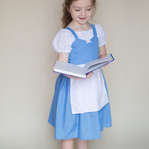 BELLE dress, blue Belle dress, Belle Provincial dress, Belle costume, toddler dress, practical dress, handmade dress, girls Belle dress image 10