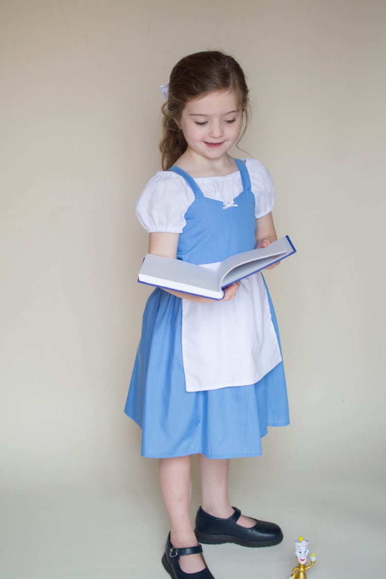 BELLE dress, blue Belle dress, Belle Provincial dress, Belle costume, toddler dress, practical dress, handmade dress, girls Belle dress image 10